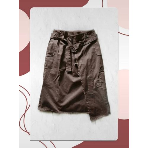 Jupe Marron Coton Avec Passants M/38
