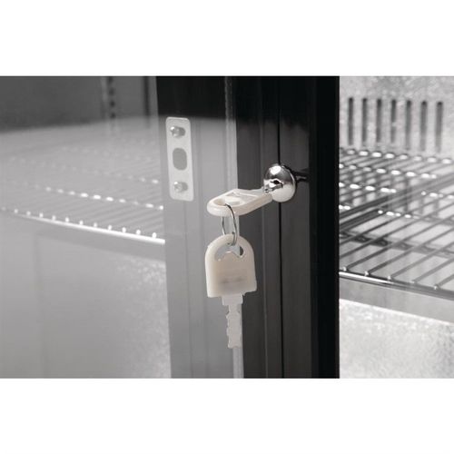 Arrière-bar 2 portes coulissantes vitrées 198 Litres noir, 230 W, 220 V - MONO