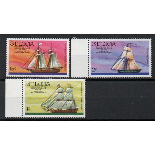 Sainte Lucie Timbres Les Voiliers 1976