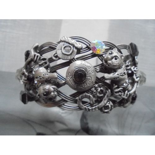 Bracelet Artisanal Argenté Vieilli