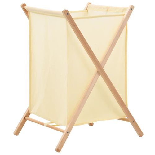 Vidaxl Panier À Linge Bois De Cèdre Et Textile Beige 42 X 41 X 64 Cm