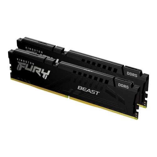 Kingston FURY Beast - DDR5 - kit - 32 Go: 2 x 16 Go - DIMM 288 broches - 5200 MHz / PC5-41600 - CL36 - 1.25 V - mémoire sans tampon - on-die ECC - noir