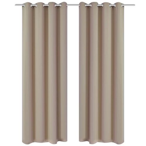 vidaXL Rideau occultant 2 pcs avec ¿illets métalliques 135x175cm Crème