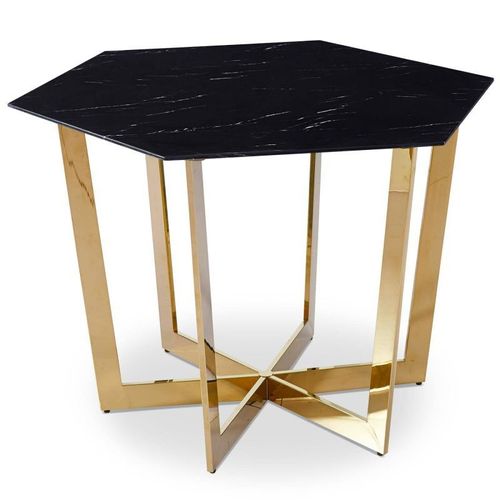 Paris Prix - Table De Repas Design "Dizazi" 120cm Noir & Or
