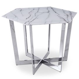 Paris Prix - Table De Repas Design "Dizazi" 120cm Blanc & Argent