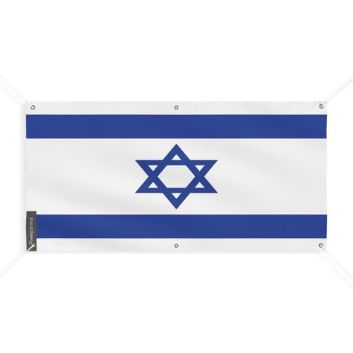 Bannière Drapeau d'Israël 6 Oeillets 50x100cm en polyester