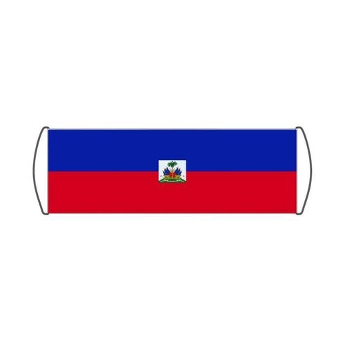 Bannière de défilement Drapeau d'Haïti en 24x70cm