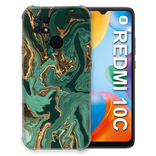 Coque Pour Xiaomi Redmi 10c Texture Marbre Vert
