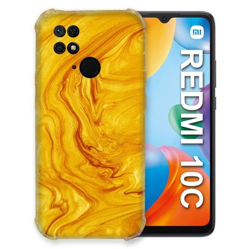 Coque Pour Xiaomi Redmi 10c Texture Marbre Jaune