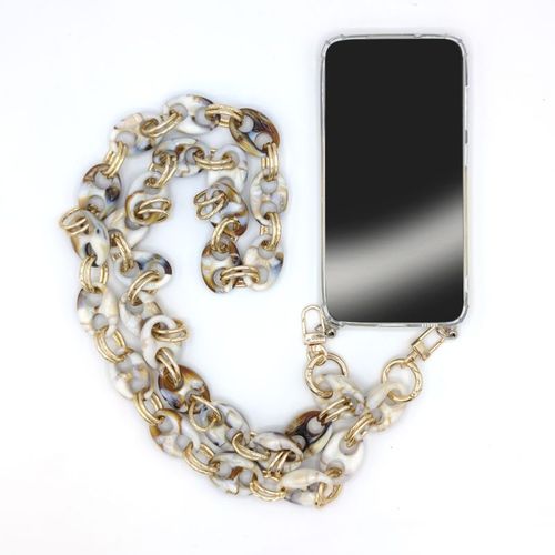 Coque Transparente Pour Xiaomi Redmi 10c Avec Lanière / Bandoulière / Cordon Téléphone Anneaux Marbre Blanc Marron