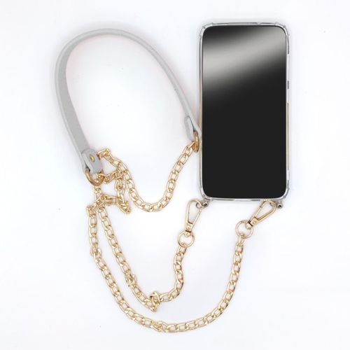 Coque Transparente Pour Xiaomi Redmi 10c Avec Lanière / Bandoulière / Cordon Téléphone Chaine Cuir Blanc