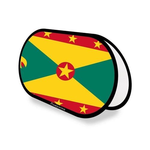 Support publicitaire ovale Drapeau de la Grenade en 70x120cm