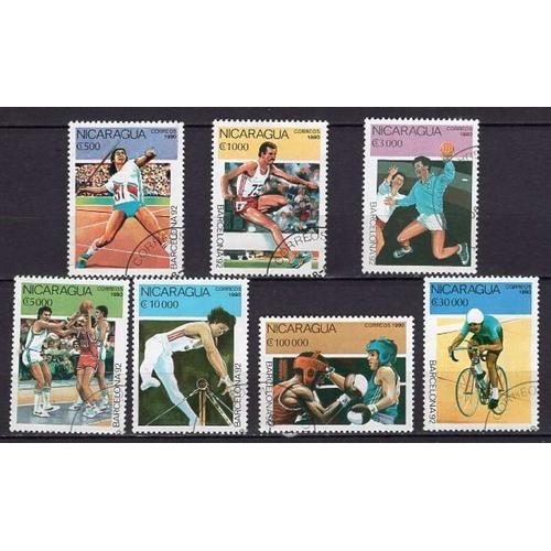 Nicaragua 1990 Jeux Olympiques Ete Barcelone Serie Complete Obliteree