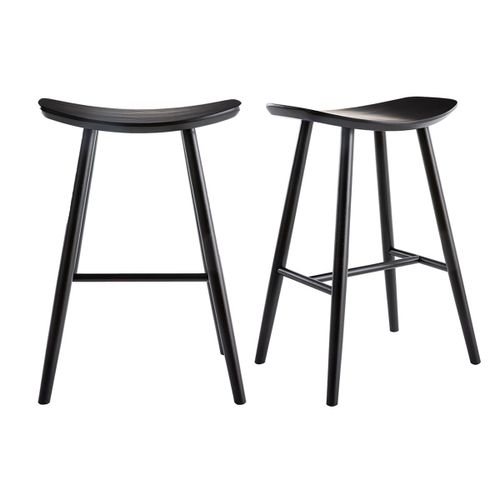 Tabourets De Bar Noirs H65 Cm (Lot De 2) Demory