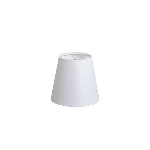 Qazqa Lin Capuchon De Serrage En Lin Blanc 12 Cm Environ , Rond Oblique Abat-Jour Pince