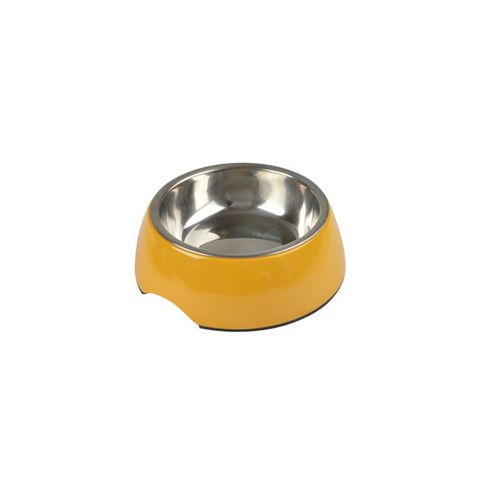 Gamelle Pour Animaux En Inox - 600ml - Jaune - D 17,6 Cm