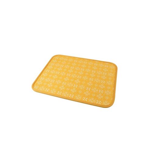 Tapis De Repas Antidérapant Pour Animaux À Motifs Ethnic - Jaune - L 45 X 35 Cm