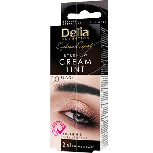 Delia Cosmetics - Crème Colorante Sourcils 1.0 Noir - 15ml+15ml 