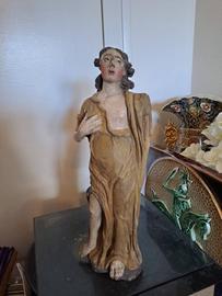 Statue / Sculpture en bois Polychrome. 1ère moitié du XVIII eme siècle.