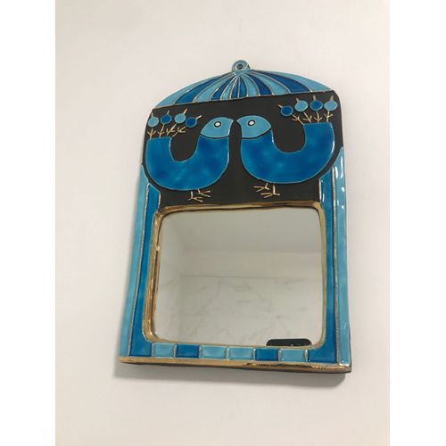 Mithé ESPELT miroir «cage» bleu nuancé réalisé en 1970.