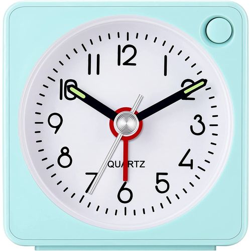 Réveil analogique,Réveil de Voyage analogique Classique avec Fonction Snooze et lumière,réveil sans tic-tac, Mouvement à Quartz Silencieux(Vert)