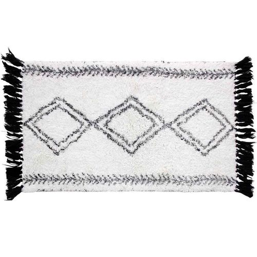 Paris Prix - Tapis De Bain À Franges "Freya" 50x80cm Blanc