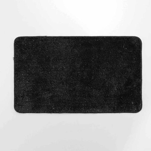 Paris Prix - Tapis De Bain Microfibre "Métallisé" 45x75cm Noir
