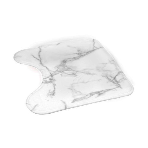 Paris Prix - Tapis Contour Wc "Effet Marbre" 45x45cm Blanc