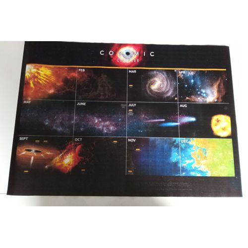 calendrier cosmique sur toile mat 71cm de long sur 50.5cm de hauteur