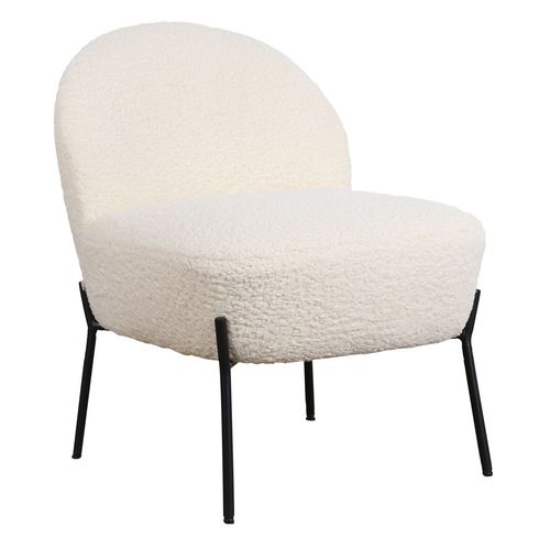 Chaise En Tissu Bouclette Écru Helmi