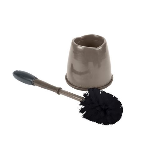 Paris Prix - Brosse Wc "Bicolore" Anthracite & Taupe
