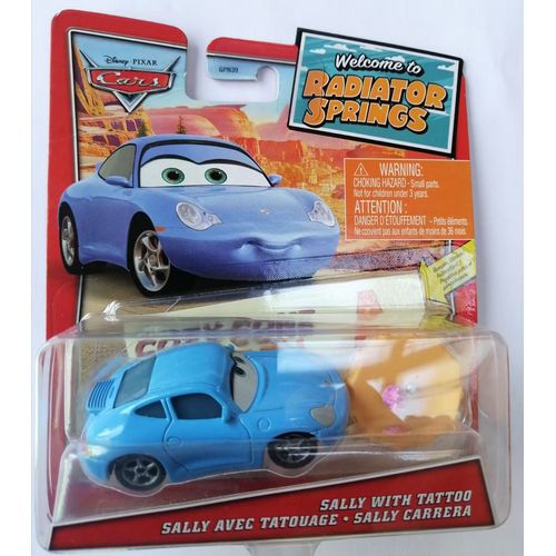 Cars - Véhicule Sally - Welcome To Radiator Springs - Voiture Métal + Accessoire Et Autocollants