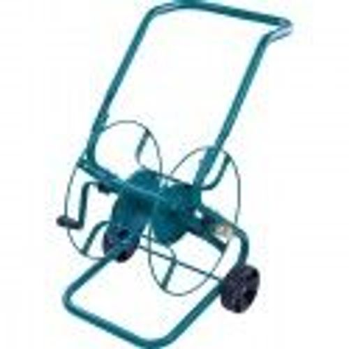 Dévidoir roulant métal epoxy traité anti rouille pour tuyau arrosage 80m CAP VERT