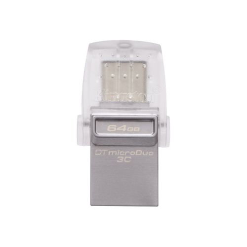 Kingston DataTraveler microDuo 3C - Clé USB - 64 Go - USB 3.1 / USB-C - pour Apple MacBook (Early 2015, Early 2016, Mid 2017); MacBook Air (Late 2018); MacBook Pro (Late 2016, Mid 2017, Mid 2018)