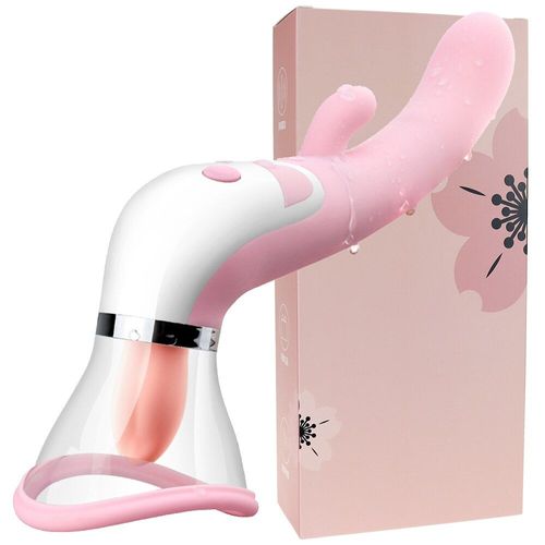 Godemichet Vibrant Pour Femme, Pompe À Vide, Suceur De Mamelon Vibrant, Langue, Léchage Oral, Stimulateur De Clitoris, Jouet Sexuel