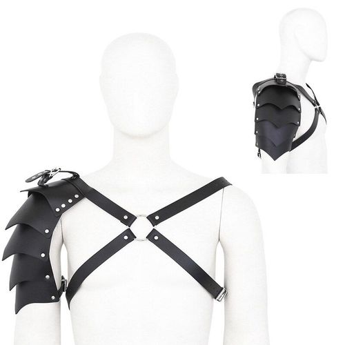 Déguisement En Cuir Pu Pour Homme, Avec Une Épaule Dénudée, Gilet De Protection, Lingerie Fétiche Bdsm, Harnais De Poitrine Gothique, Cosplay, Jouets Sexuels