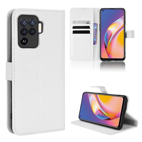 Coque Oppo Reno 5f 4g,Etui Pour Oppo Reno 5f 4g,Coque En Cuir Pour Oppo Reno 5f 4g,Convient A Etui La Oppo Reno 5f 4g,Blanc