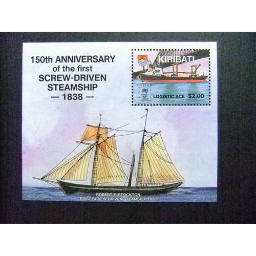 42 Kiribati Ex Gilbert 1988 / Expo Sydpex 150 Aniver. Barco De Vapor Y Velas / Yvert Bloc 9 ** Mnh