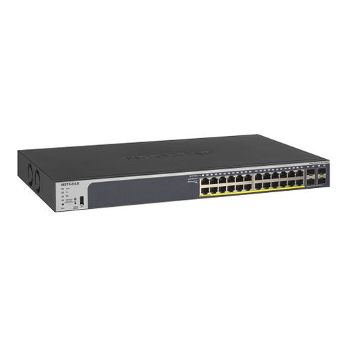 NETGEAR Smart GS728TP - V2 - commutateur - C3 - intelligent - 24 x 10/100/1000 (PoE+) + 4 x Gigabit SFP - Montable sur rack - PoE+ (190 W)