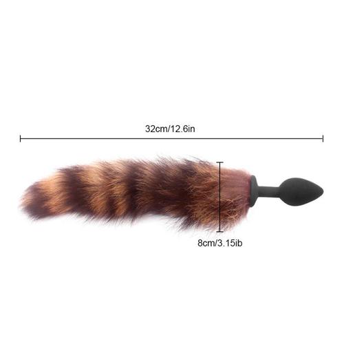 Plug Anal Long En Fourrure Artificielle De Raton Laveur, Stimulateur Anal, Massage De La Prostate, Sm, Cosplay, Jeux Pour Adultes, Jouets Sexuels Pour Couples