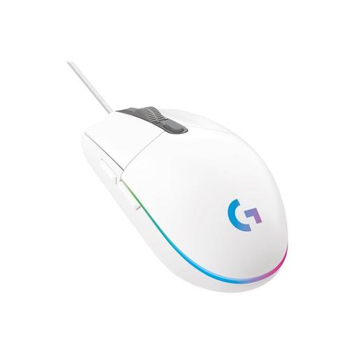 Souris de jeu Logitech G203 LIGHTSYNC - Souris - optique - 6 boutons - filaire - USB - blanc