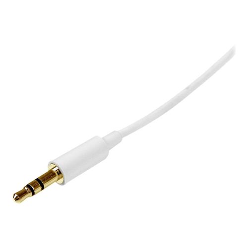 StarTech.com Câble Audio Stéréo Mini-Jack 3.5mm Slim de 1 m M/M -  Cordon Audio Jack - Câble pour Casque - 2x 3.5mm Mini-Jack (M)- Blanc - Câble audio - mini-phone stereo 3.5 mm mâle pour...