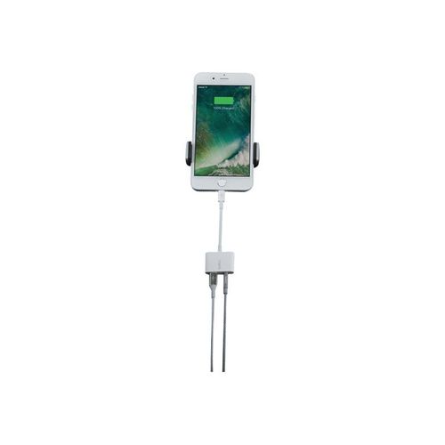 Belkin 3.5 mm Audio + Charge RockStar - Lightning vers prise casque/adaptateur de charge - Lightning mâle pour Lightning, mini jack 4 pôles femelle - blanc