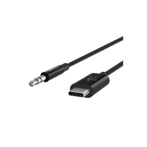 Belkin RockStar - Câble audio - 24 pin USB-C mâle pour mini-phone stereo 3.5 mm mâle - 91.4 cm - noir