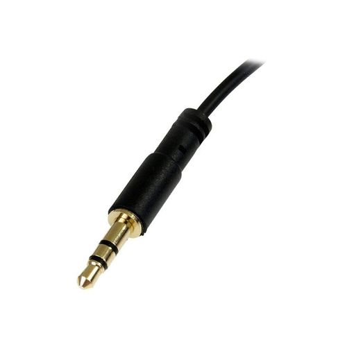 StarTech.com Câble audio stéréo Slim 3,5 mm à angle droit de 30 cm - M/M - Câble audio - mini-phone stereo 3.5 mm mâle pour mini-phone stereo 3.5 mm mâle - 30 cm - noir - connecteur à angle droit...