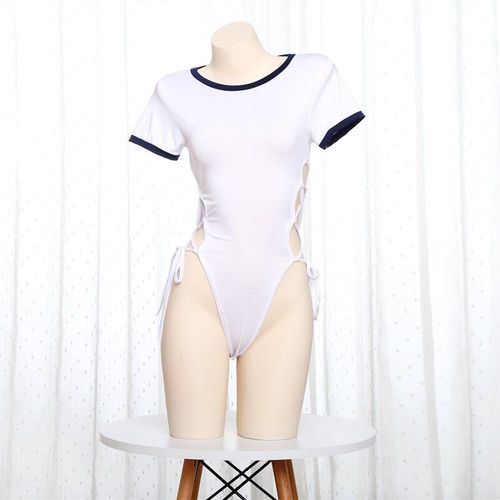 Micro Mini Bikini Sexy Pour Femmes, Body Blanc À Bretelles, Sans Manches, Débardeur Transparent, Coupe Haute, Vêtements Sexuels