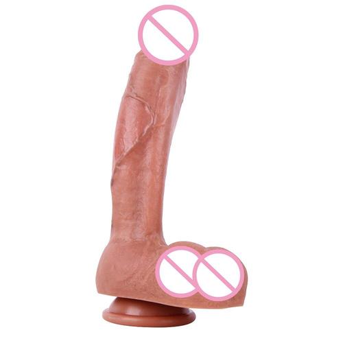 Pénis Réaliste Doux Et Sexy Pour Femme, Masturbateur, Double Couche, Silicone, Ventouse, Grosse Bite Pour Plaisir Sexuel, Dildos Pour Dame