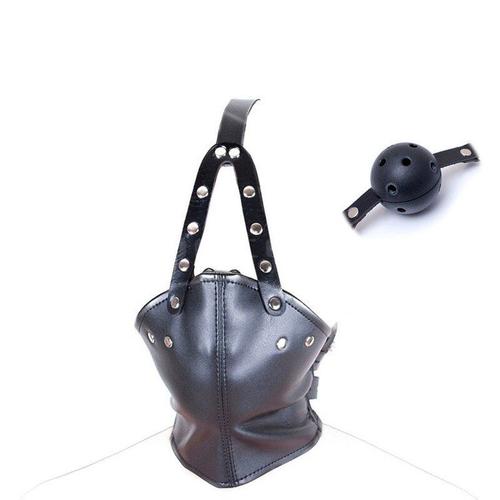 Harnais En Cuir Pu Pour Tête Et Cou, Corset Bdsm, Bondage Avec Boule En Plastique Creuse, Gag, Jeu Pour Adulte, Contraintes D'esclave, Jouets Sexuels