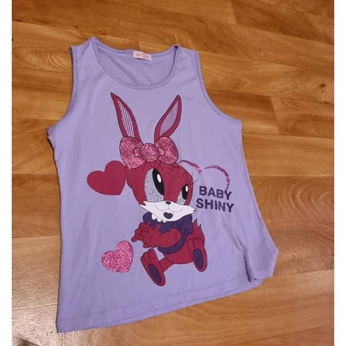 Débardeur Mauve Girl Miss Lapin Imprimé Taille 14ans