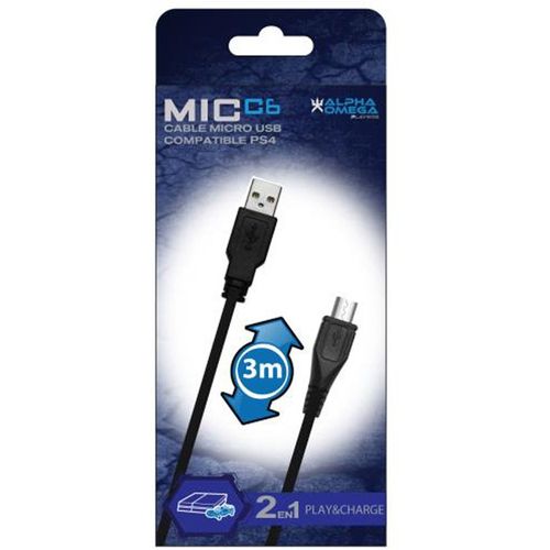 CÂBLE MICRO USB ALPHA OMEGA PLAYERS MIC C6 3 M